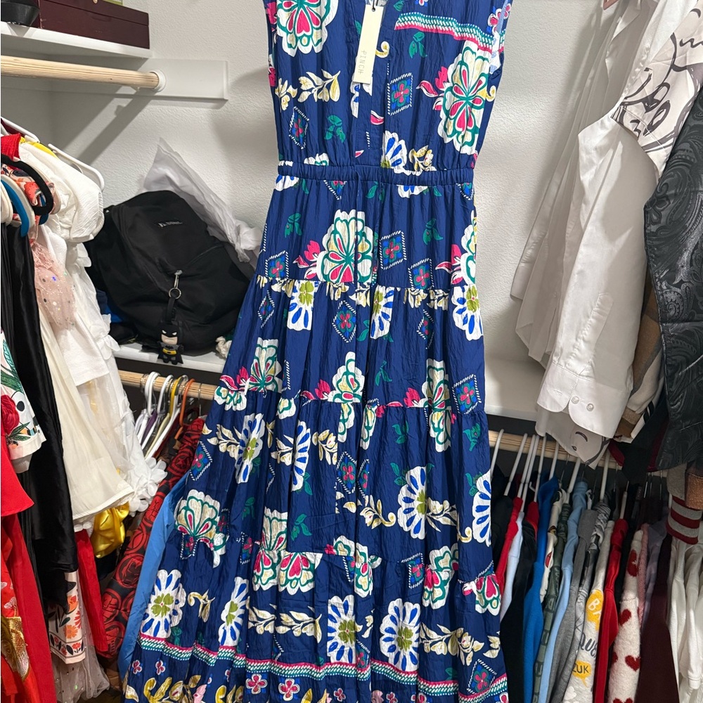 Pinch Vibrant Floral Blue Maxi Dress
